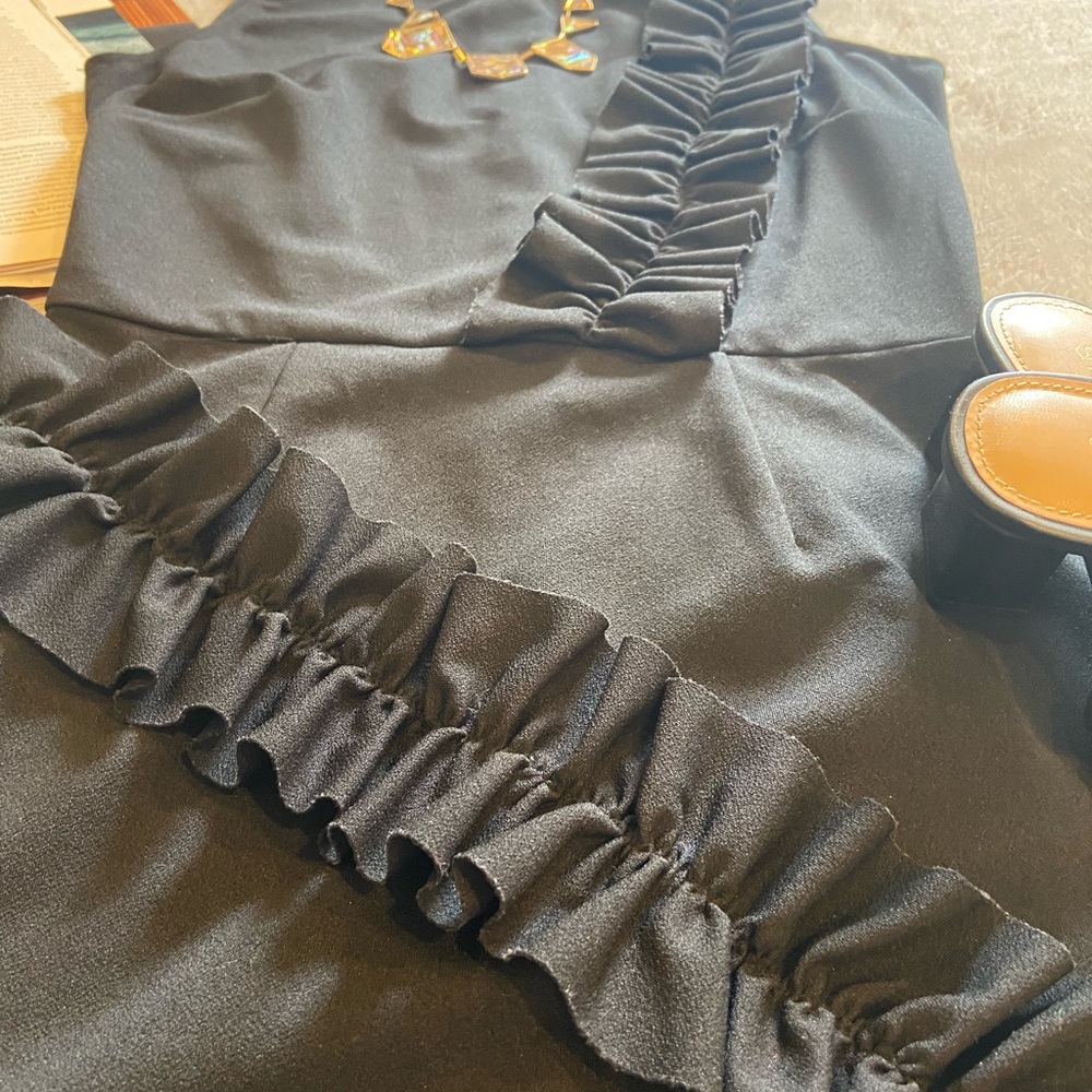 ASOS | Ruffle Little Black Dress - Picture 2 of 5